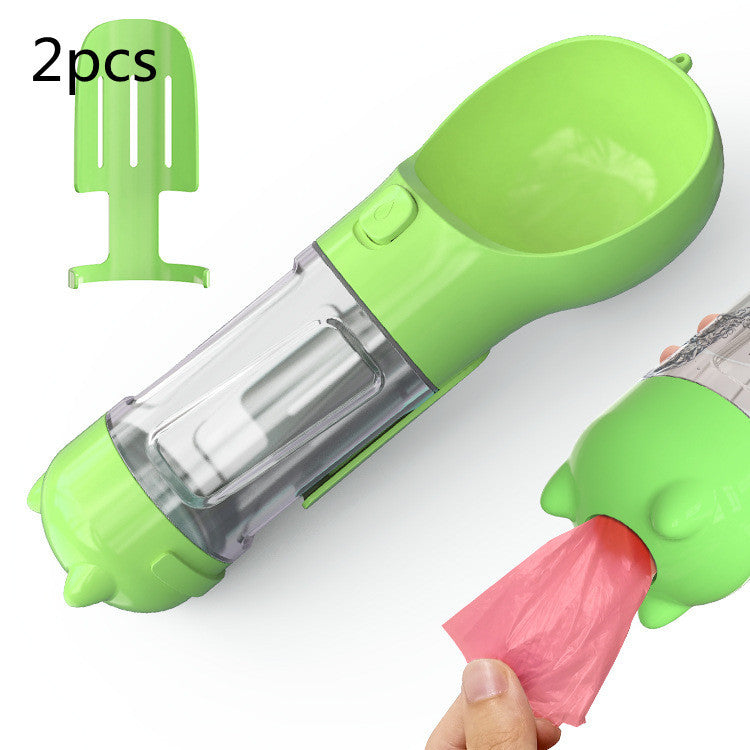 3-In-1 Portable Pet Water Bottle, Feeder, and Waste Bag Dispenser