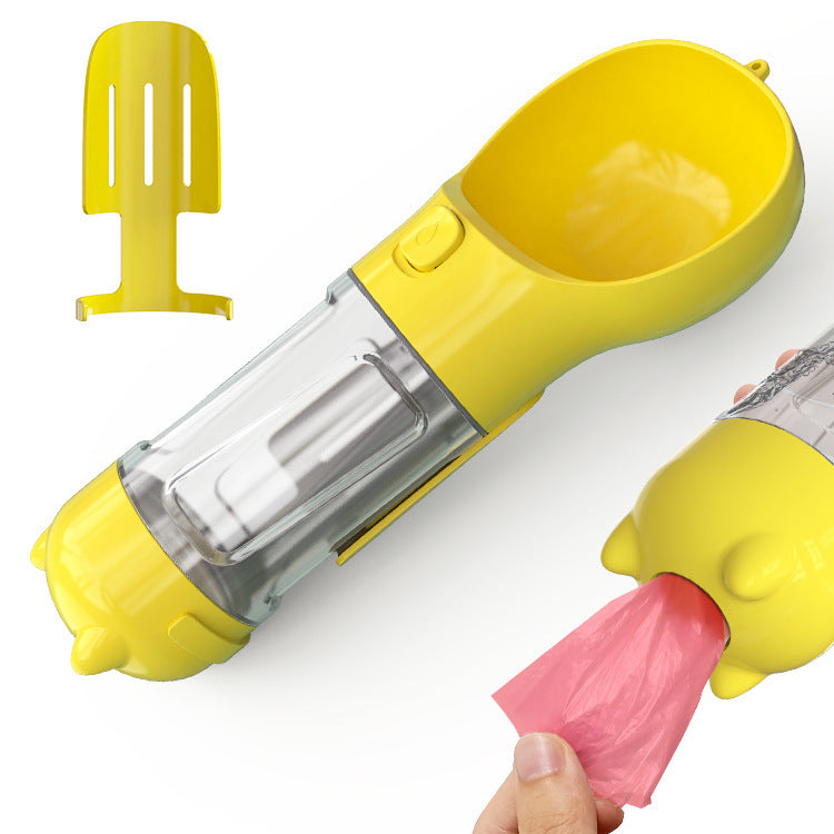 3-In-1 Portable Pet Water Bottle, Feeder, and Waste Bag Dispenser