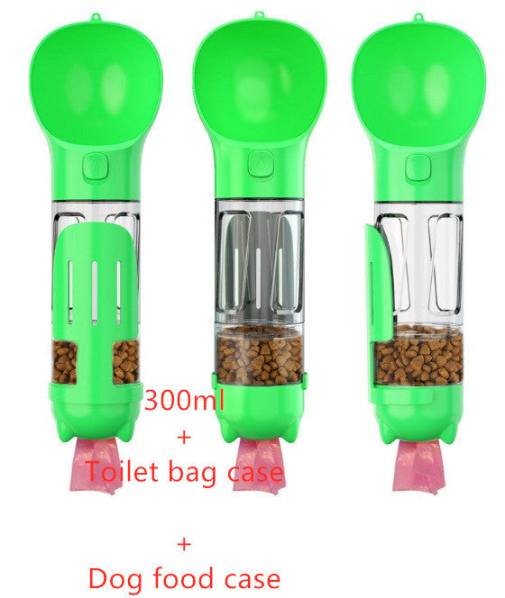 3-In-1 Portable Pet Water Bottle, Feeder, and Waste Bag Dispenser