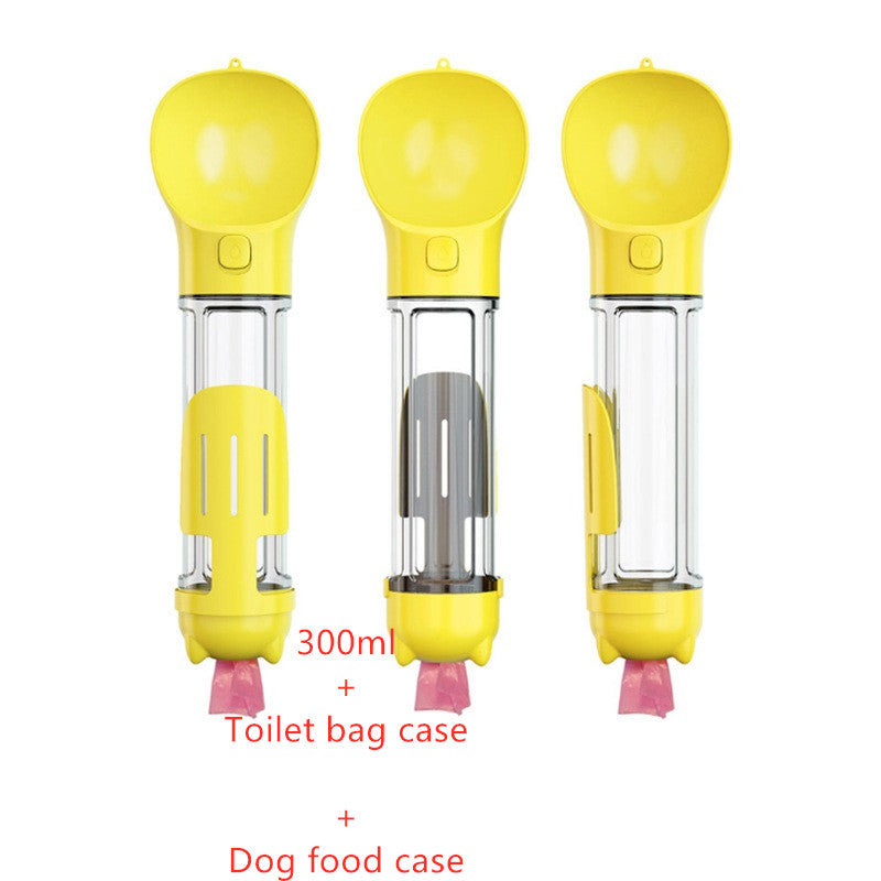 3-In-1 Portable Pet Water Bottle, Feeder, and Waste Bag Dispenser