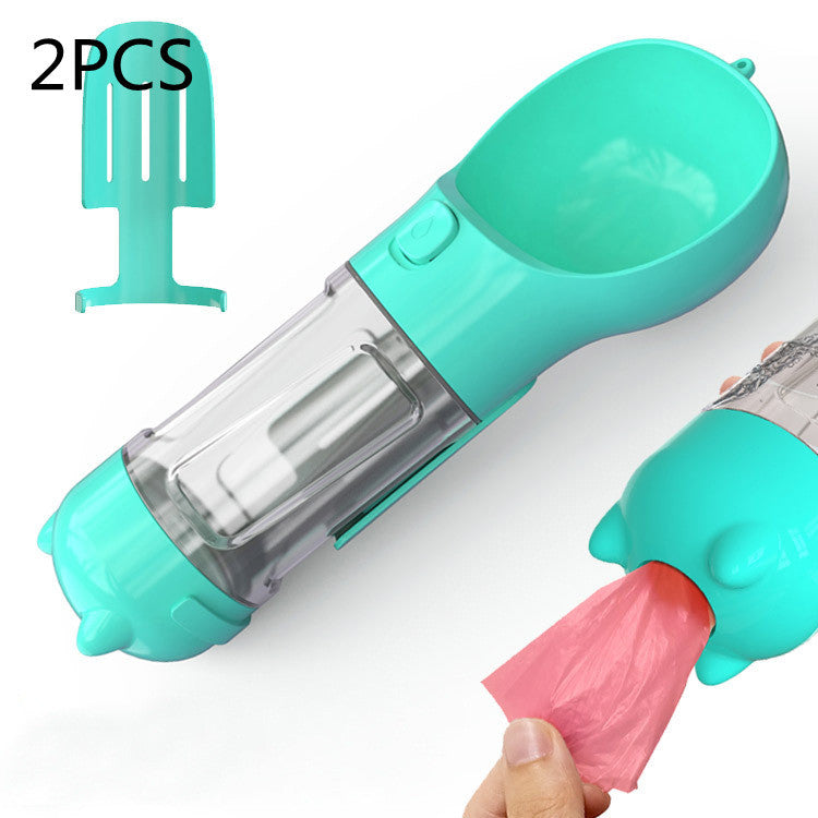 3-In-1 Portable Pet Water Bottle, Feeder, and Waste Bag Dispenser