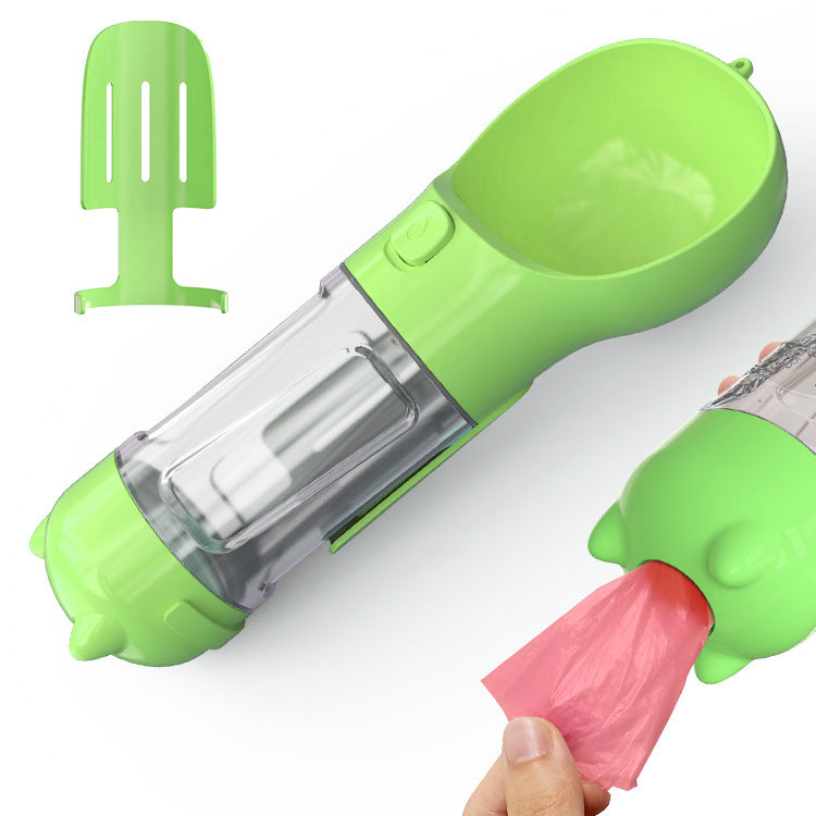 3-In-1 Portable Pet Water Bottle, Feeder, and Waste Bag Dispenser