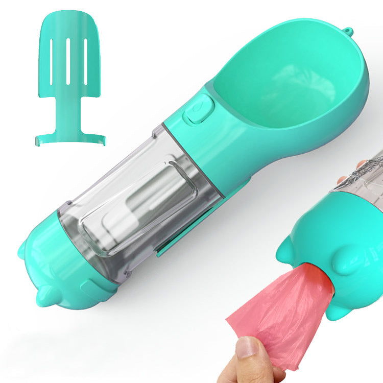 3-In-1 Portable Pet Water Bottle, Feeder, and Waste Bag Dispenser
