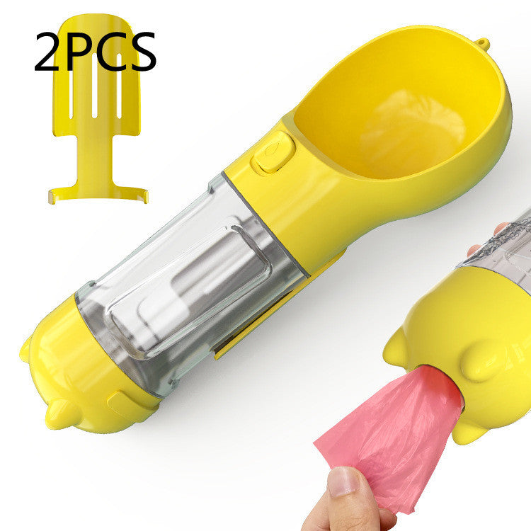 3-In-1 Portable Pet Water Bottle, Feeder, and Waste Bag Dispenser