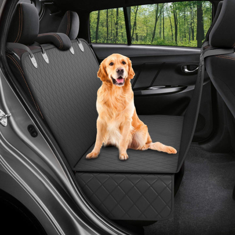 Dog Car Seat Cover with Mesh Window – Hammock Safety Protector for Travel with Zipper and Pocket