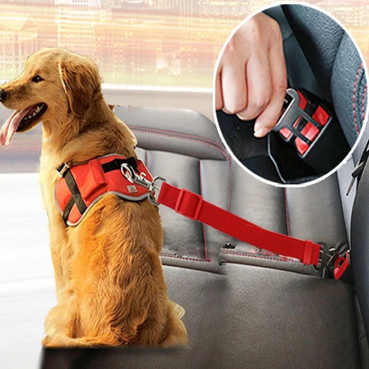 Adjustable Pet Seat Belt & Harness for Safe Car Travel