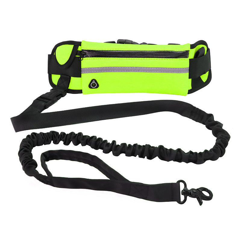 Hands-Free Dog Walking Belt – Shock-Absorbing Bungee Leash for Large Dogs with Storage Holder