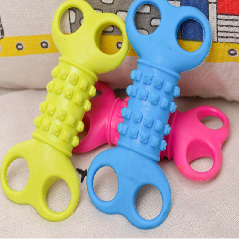 Durable Four-Hole Bone Chew Toy for Dogs