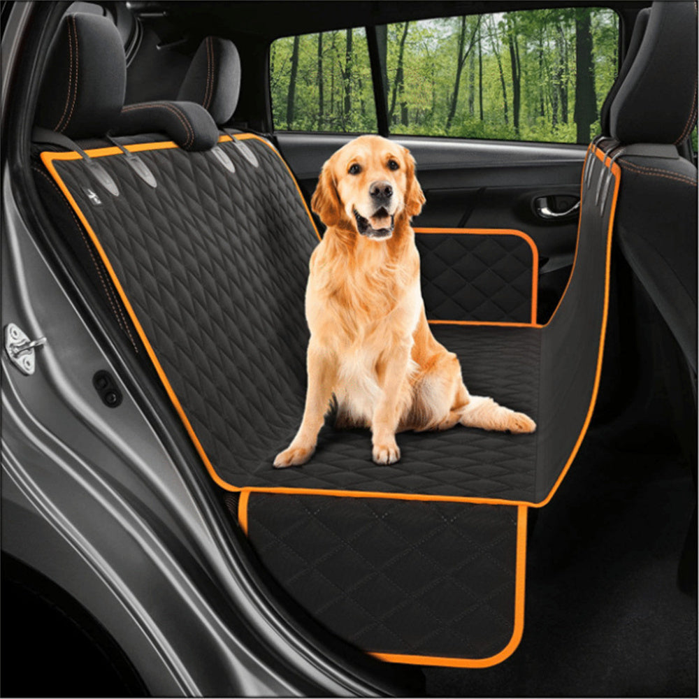 Dog Car Seat Cover with Mesh Window – Hammock Safety Protector for Travel with Zipper and Pocket