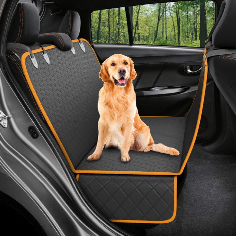 Dog Car Seat Cover with Mesh Window – Hammock Safety Protector for Travel with Zipper and Pocket