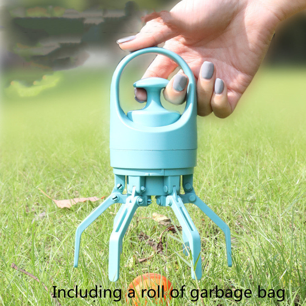 Portable Dog Pooper Scooper with Built-in Bag Dispenser and Sturdy Claw Shovel