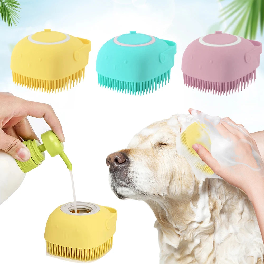 Soft Massage & Shampoo Brush for Bathing Dogs and Cats - Best Bark Bargains 