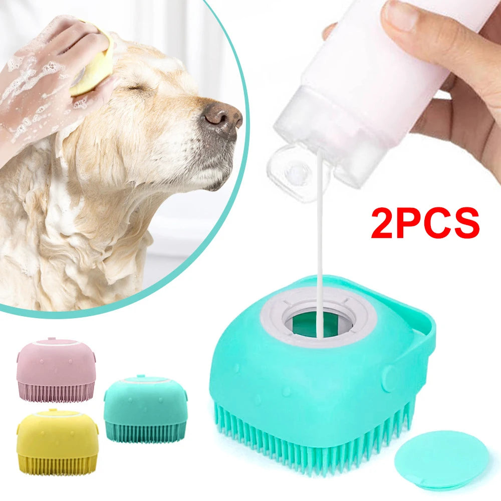 Soft Massage & Shampoo Brush for Bathing Dogs and Cats - Best Bark Bargains 