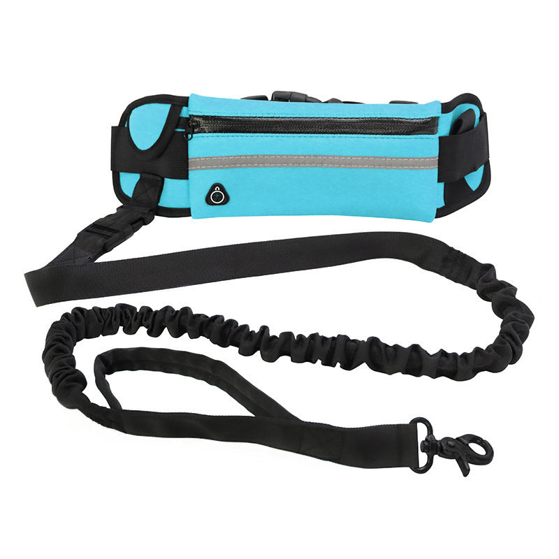 Hands-Free Dog Walking Belt – Shock-Absorbing Bungee Leash for Large Dogs with Storage Holder