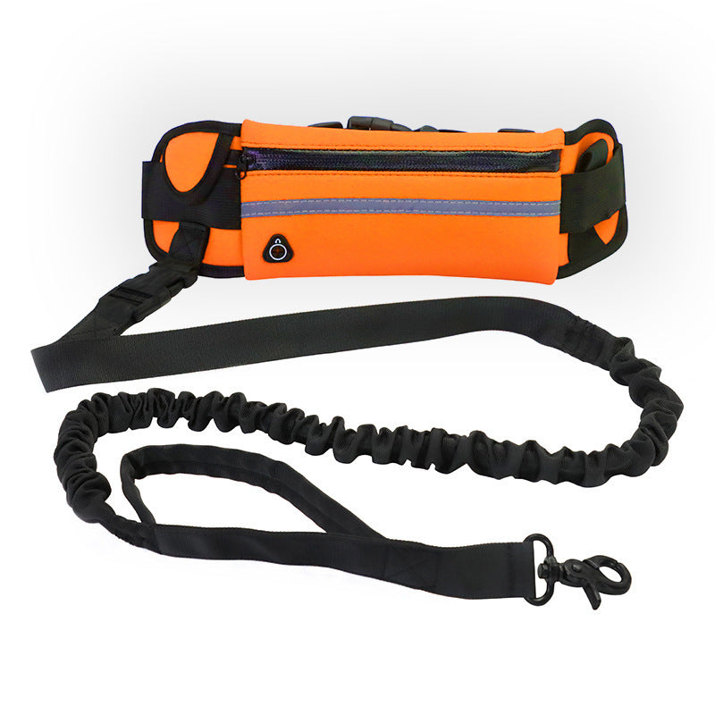 Hands-Free Dog Walking Belt – Shock-Absorbing Bungee Leash for Large Dogs with Storage Holder