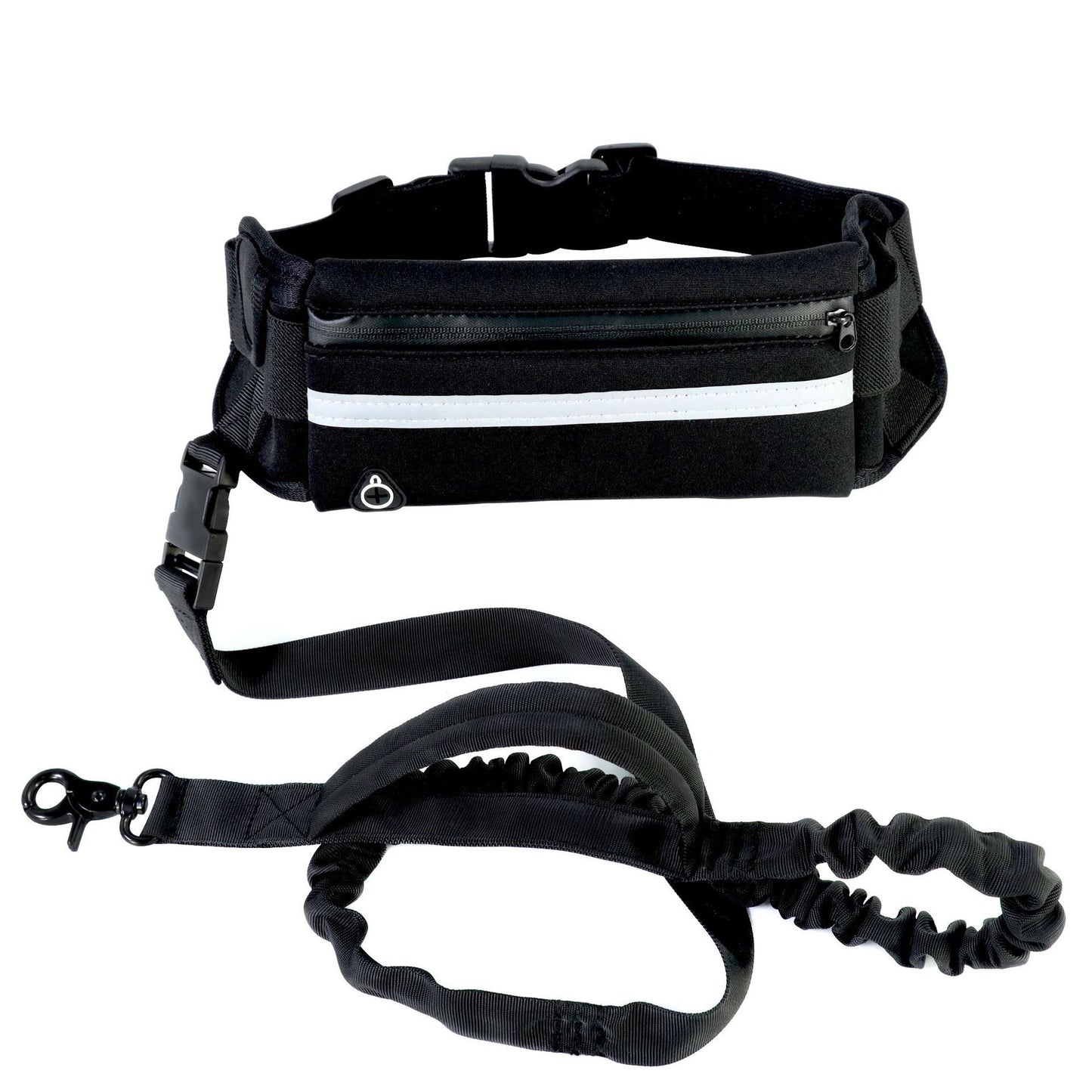 Hands-Free Dog Walking Belt – Shock-Absorbing Bungee Leash for Large Dogs with Storage Holder