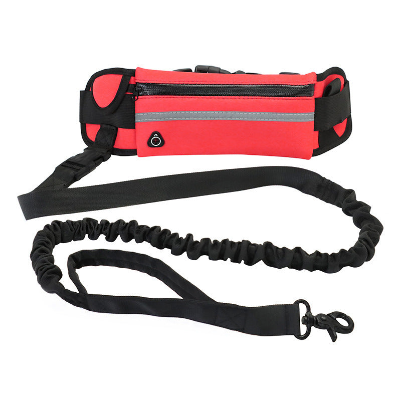 Hands-Free Dog Walking Belt – Shock-Absorbing Bungee Leash for Large Dogs with Storage Holder