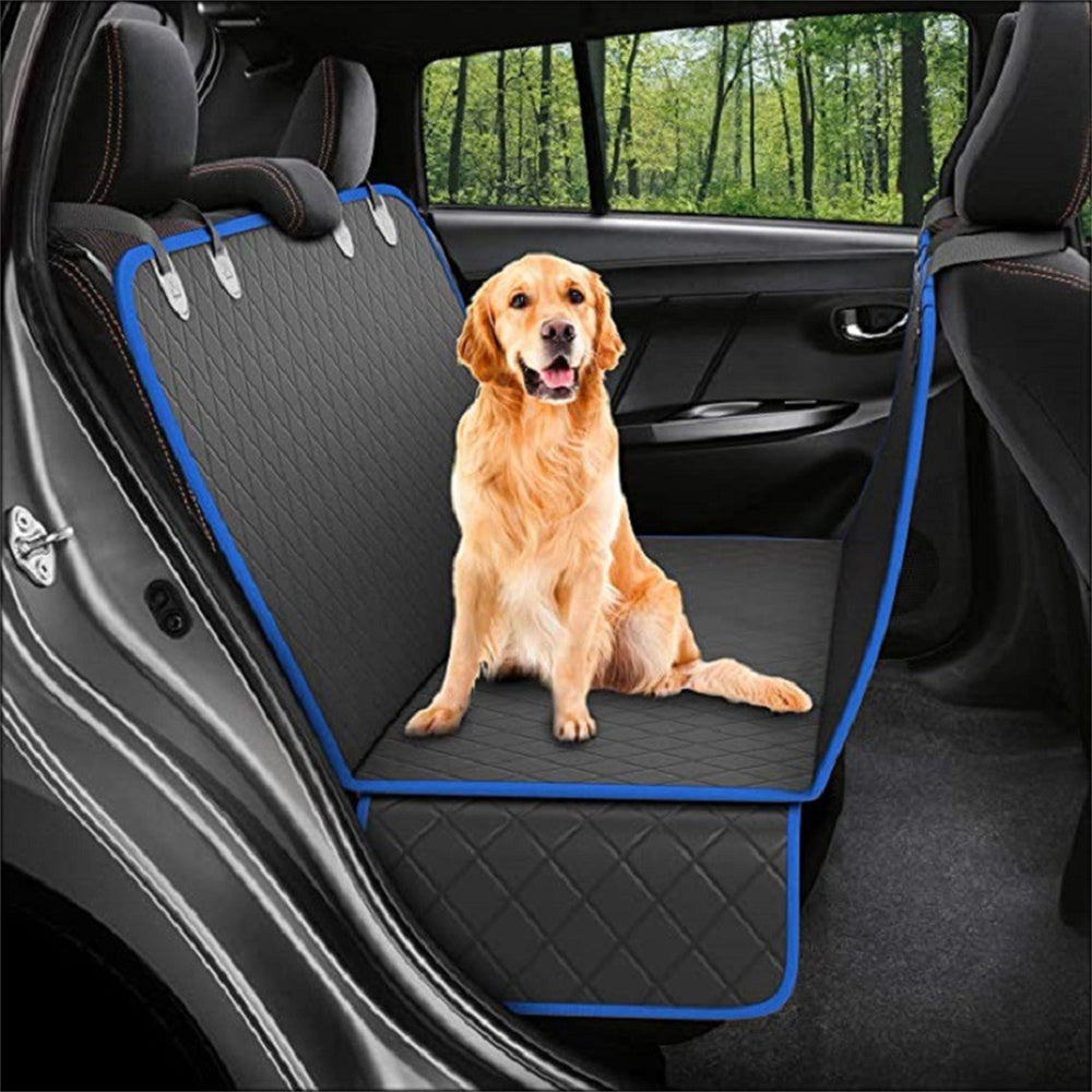 Dog Car Seat Cover with Mesh Window – Hammock Safety Protector for Travel with Zipper and Pocket